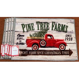 Decor Pine Tree Farms Rug 17 x 27 inch Doorway Holiday Kitchen Christmas Tree