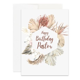 Happy Birthday Pastor Card - 5x7 Inch Christian Birthday Card (Single)