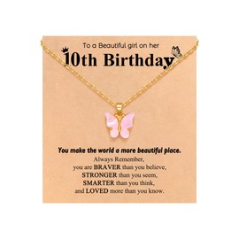 UNGENT THEM Gifts for 10 Year Old Girl Birthday Gifts Ideas 10th Birthday Decorations for Girls Present Necklace