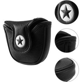 Smallterm 1Pc PU Leather with Shark Embroidery Magnet Golf Mallet Putter Head Cover Golf Club Putter Headcovers