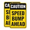 2PC Speed Bump Sign, 18 x 12 Inches - Aluminum