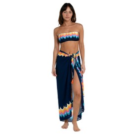 SUNSHINE 79 Women's Standard Swimsuit Beach Cover Up Pareo, Midnight//New Wave, ONE