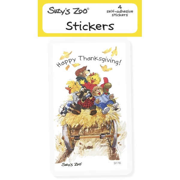 Suzy's Zoo Stickers 4-pack,Happy Thanksgiving! 10141