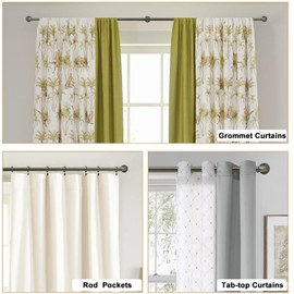WORLD RODS Industrial Curtain Rods 18 to 88 in,Blackout Curtain Rod,Adjustable Length,1 in Diameter Pipe,Wall or Ceiling Mounted,for Bedroom and Living Room (Antique Silver 18” to 88”)
