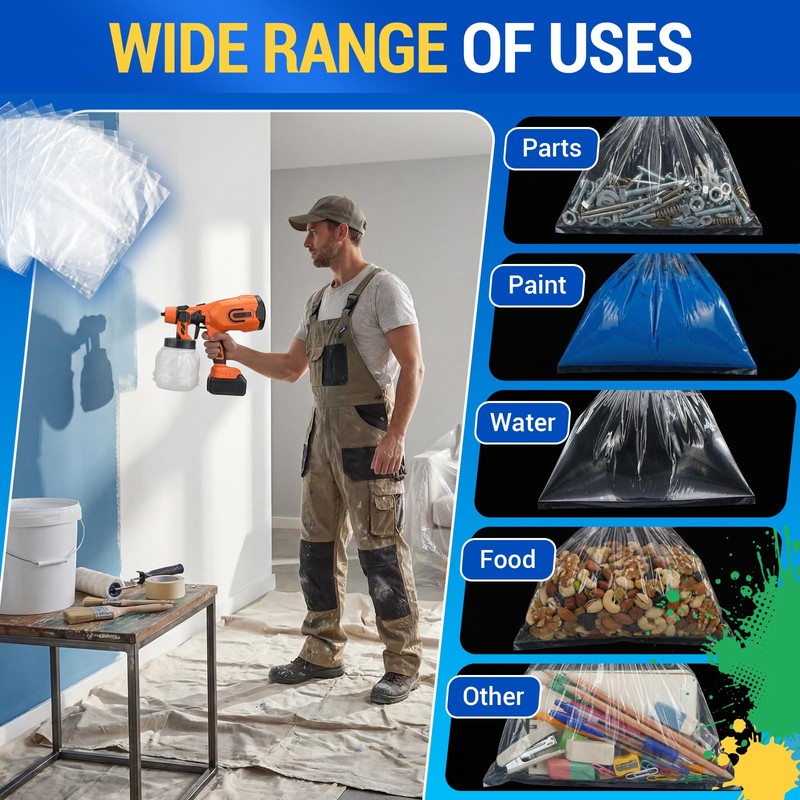 Fuyoooo 80 Pcs Paint Sprayer Cup Liners, 7.8'' x 11.8''