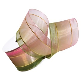 Morex Ribbon Wired Cascade Ribbon, 2.5 inches by 20 Yards, Camilia, 7574.60/20-606