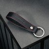 TORRO High Quality Leather Brushed Metal Split Ring Key Ring