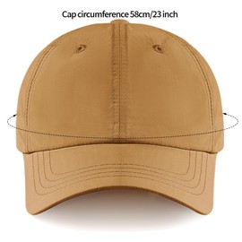 Men Waterproof Baseball Cap Windproof Golf Cap Adjustable Tennis Hat for Men Women Outdoor Workout Sports (Camel)