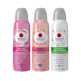 Benzal Kit Cuidado Íntimo Desodorante Mujer Spray, Desodorante Íntimo Femenino, Odor Block, Baby Powder, Piel Sensible, 120ml                         