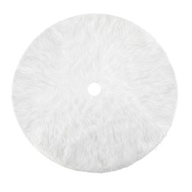 Konsait Plush Christmas Tree Skirt - Round Snow White Xmas Tree Mat Base Cover for Holiday Home Decorations,31Inch/78CM