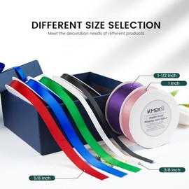 5/8 inch x 50 Yards Double Faced Polyester Red Satin Ribbon, Perfect for Gift Wrapping Very Suitable for Weddings Party Hair Bow Invitation Decorations and More