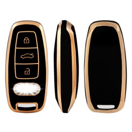 OFFCURVE Car Key Case Key Cover TPU Car Key Protective Cover 3 Buttons for A1 A3 A4 A5 A6 A7 A8 Q1 Q3 Q5 Q7 Q8 S3 S4 S6 RS4 RS6 R8 TT TTS Seat Exeo 3R