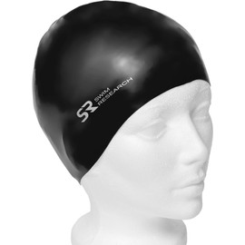 Swim Research Durable Hypoallergenic Silicone Swim Cap (Black)