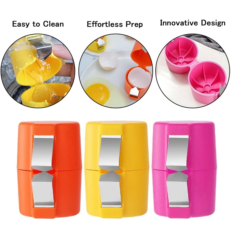 Egg Shell Opener, 3 Pcs Easy Egg Cracker, High-Efficiency Egg