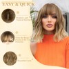 NAYOO Ombre Blonde Wig with Bangs, 14 Inch Bob Wig