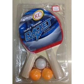 Beginner Table Tennis Racket Set with Double-Sided Anti-Slip Penhold Grip Red 10ea