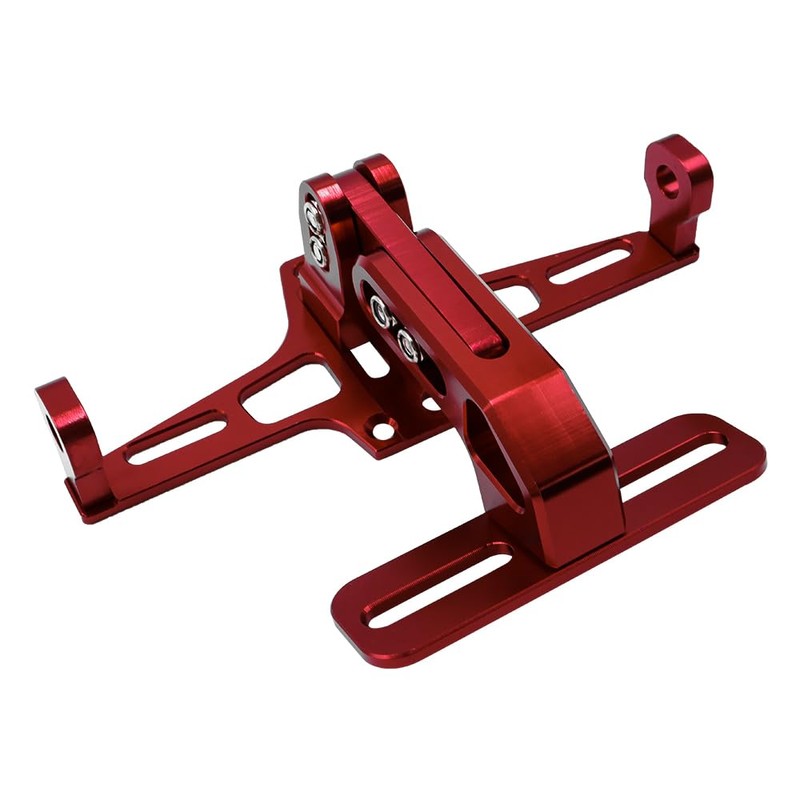 FONGKNOX Motor Bike Registration Plate Holder Red with LED Light