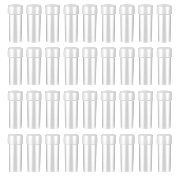 100Pcs 5ML Small Pill Plastic Containers Empty Pill Bottles Sample Bottles Vial Test Tube with Caps by HRLORKC