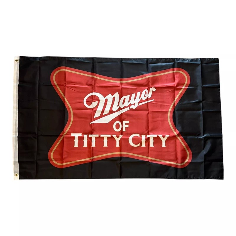 unknown Mayor of Titty City Flag 3x5 ft funny wall