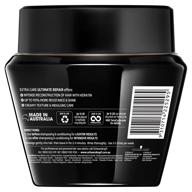 Schwarzkopf Extra Care Ultimate Repair Strengthening Treatment, Hair Repair Mask,