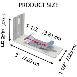 Rhixidenc 8 PCS Vertical Blind L Bracket, Vertical Blind Bracket Clips 3" Length with Headrail Width 1-1/2"(38mm) Outside Mounting (White)