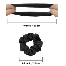 24 PCS Satin Hair Scrunchies, Elastic Silk Hair Bands, Skinny Hair Ties, Colorful Scrunchies for Ponytails, Braids & Bun Hairstyles