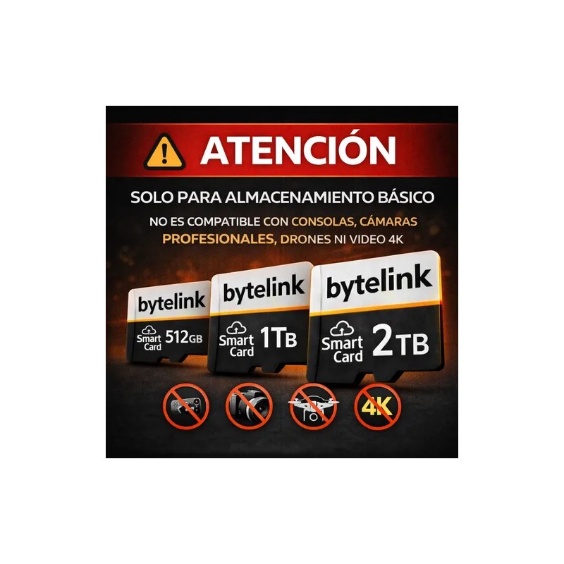 Microsd 1tb Bytelink Smart Card Mas Espacio Para Celular