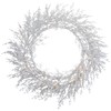 Pre-Lit Flocked Twig Artificial Christmas Wreath - 30" - LED