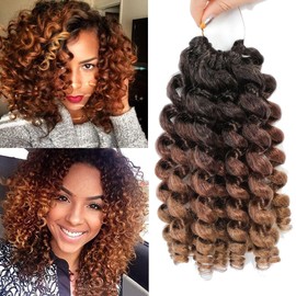 8 Pack Jamaican Bounce Crochet Hair Curly Crochet Hair 12 Inch Wand Curl Crochet Hair For Black Women Jamaican Twist Braid Hair Short Crochet Curly Hair Extensions（12 Inch (Pack of 8),1B/30/27）