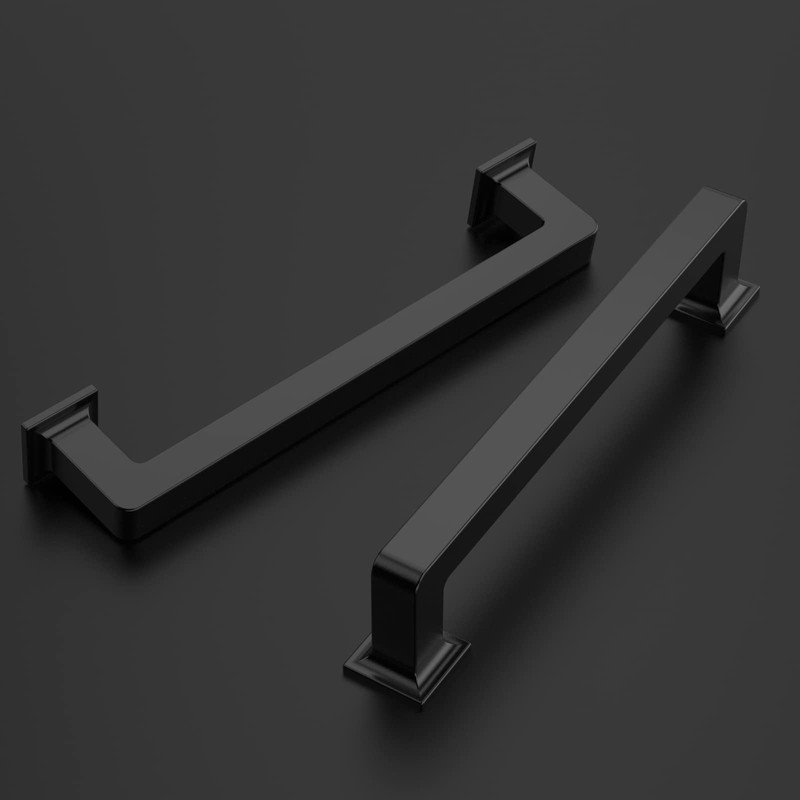 Amerdeco 10 Pack Matte Black Cabinet Pulls 5 Inch(128MM) Hole