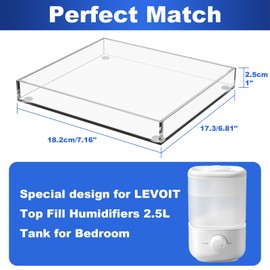 Acrylic Humidifiers Tray for LEVOIT Top Fill Humidifiers 2.5L Tank, Leak-Proof Tray for Humidifiers, Anti-Slip & Moisture-Proof Humidifier Tray Floor Drying Stand for Floor Surface and Blanket