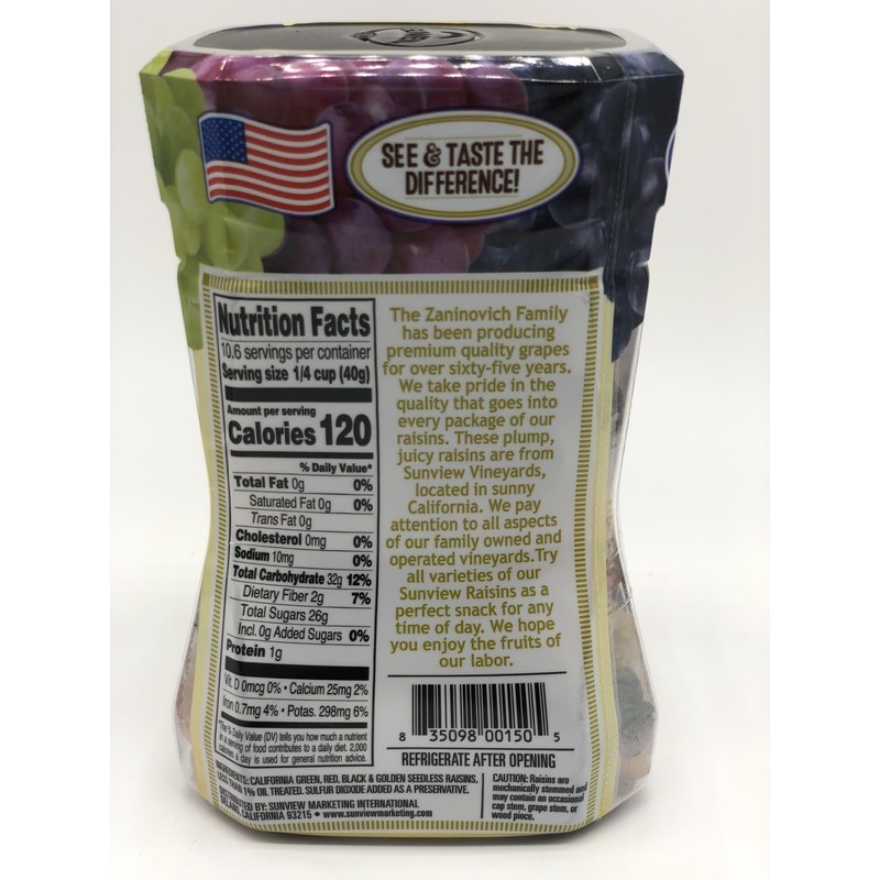Jumbo Seedless Medley Raisins - 3 15oz. Canisters