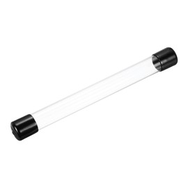 sourcing map Clear Storage Tube 22x24mm Small Plastic Round Tubing with Caps Rigid Bottle Container 250mm/10 Inch for Item Stored