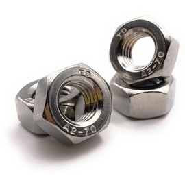 Nuts made of stainless steel M2.5 hexagon, HU made of stainless steel A2 | Nuts DIN 934 / ISO 4032 | Screws stainless steel A2/70 (V2A/304): pack of 100 ProRaje