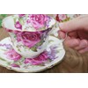 roiyarua-den Cup & Saucer Bone China 240ml Rose Pattern Purple
