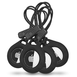 Case-Mate AirTag mit Gurt, robuster Sport-Schlüsselanhänger, robuster Gurt-Hülle für AirTags, schützende Air-Tag-Hülle für Rucksack, Gepäck, Katze und Hundehalsband (4 Stück - Schwarz)