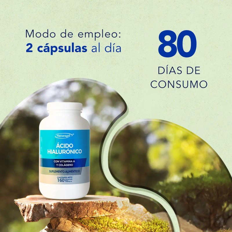 Suplemento Cápsulas Naturagel Suplementos Alimenticios Ácido Hialurónico 700mg
