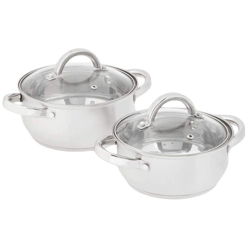 Heim Concept Stainless Steel 12-Piece Cookware Set, Silver