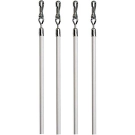 IF&D - Fabrics and Drapes - 40 Inch - 4 Pack - Universal Drapery Metal Pull Rod White Curtain Wand for Easier Opening and Back - Style #0304 (4)