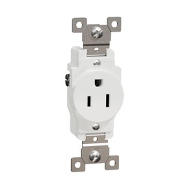Square D by Schneider Electric Square D X Series 125V Tamper Resistant Heavy Duty Single Outlet, 15 Amp, Matte White