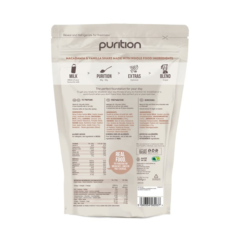 Purition Original Natural Protein Powder for Keto Diet Shakes and