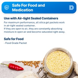 Dry & Dry 200 Gram [10 Packets] Premium Silica Gel Packets Desiccant Dehumidifiers - Rechargeable Fabric Silica Packets, Silica Gel Packs, Silica Gel