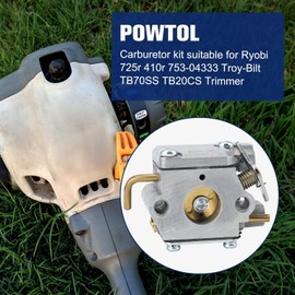 Powtol 753-04333 410R Carburetor for Ryobi 31CC 790R 725R 775R 700R RGBV3100 280R 767R 310BVR 4 Cycle Trimmer Blower Parts 791-182875
