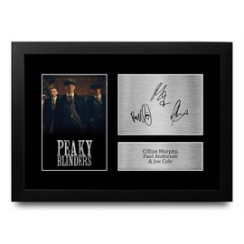 HWC Trading FR A4 Cillian Murphy Paul Anderson & Joe Cole Peaky Blinders Tommy, Arthur, John Shelby Gifts Printed Signed Autograph Picture for TV Show Fans - A4 Framed