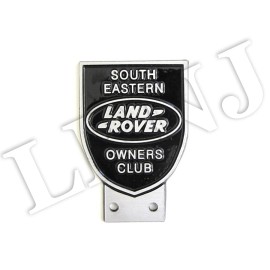 Falon ALLUMINIUM SOLID DIE-CAST BADGE "LAND ROVER OWNERS CLUB SOUTH EASTERN" 100X 70MM