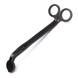 SUMAJU 2 in 1 Candle Accessory Set, Candle Wick Trimmer Stainless Steel Candle Wick Clipper Cutter Scissor, Candle Wick Dipper Stocking Stuffer for Candle Lovers (Black)