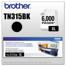 Brother TN315BK High Yield Toner Cartridge - Black - Laser - 3500 Page - 1 Each