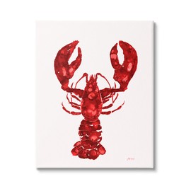 Stupell Industries Red Lobster Marine Paint Speckled Watercolor, Design by Patti Mann, Gallery Wrapped Canvas, 16 x 20