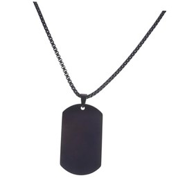 BESPORTBLE Collar de Acero de Titanio Placa de Identificación Grabada y Cadena , Accesorio Mascul...