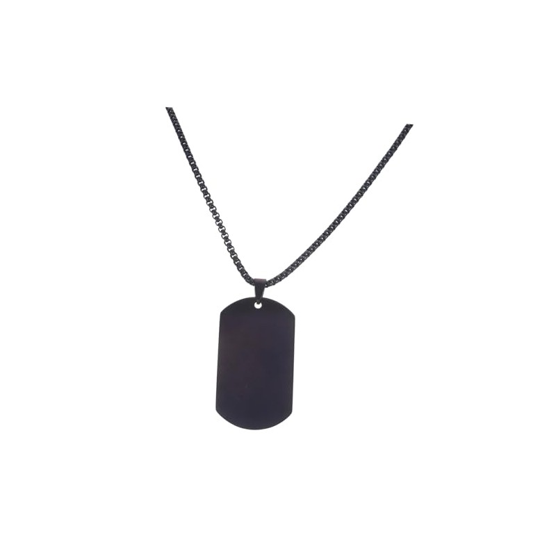 BESPORTBLE Collar de Acero de Titanio Placa de Identificación Grabada